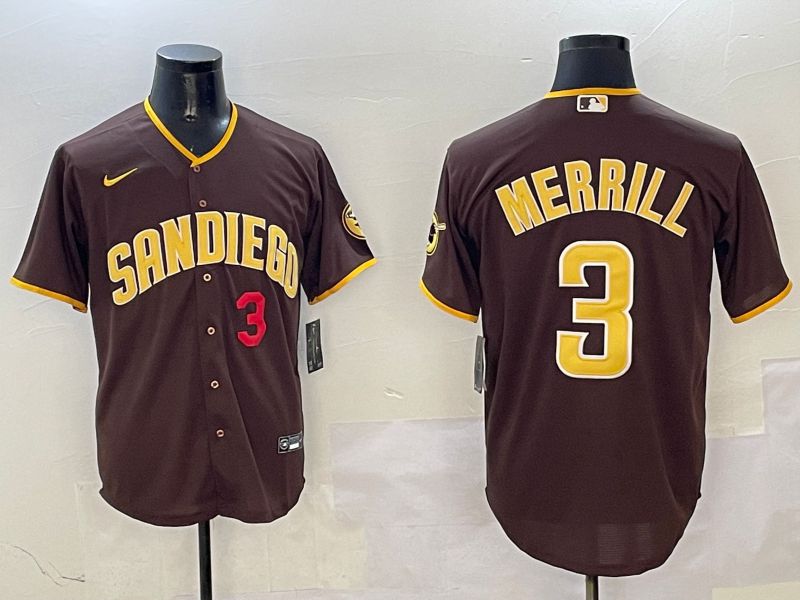 Men San Diego Padres #3 Merrill Brown Game 2025 Nike MLB Jersey style 6->san diego padres->MLB Jersey